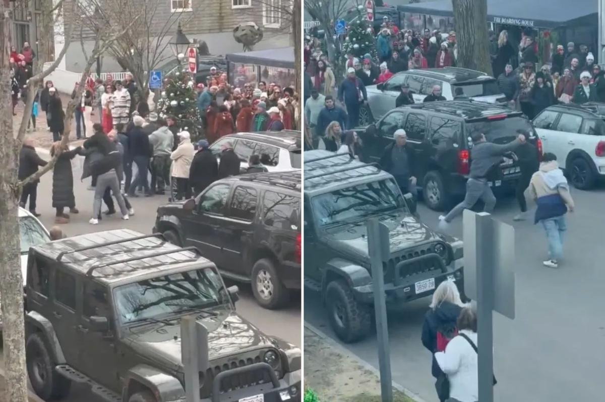 Wild street brawl erupts during ritzy Nantucket Christmas celebration: video