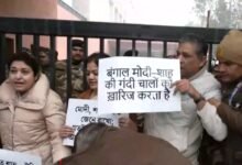 Trinamool Congress MPs stage protest outside Amit Shah’s office in Delhi, detained