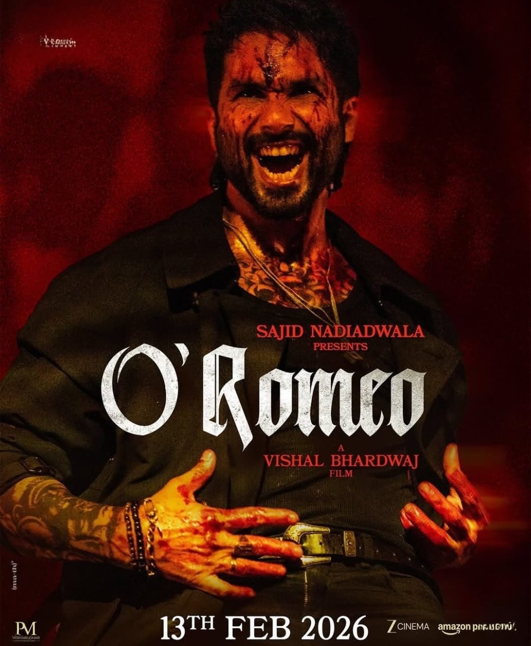 Shahid Kapoor looks bloody, intense, raw  in ‘O’Romeo’ poster