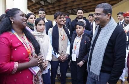 Dharmendra Pradhan interacts with 43 authors selected under PM-YUVA 3.0 scheme
