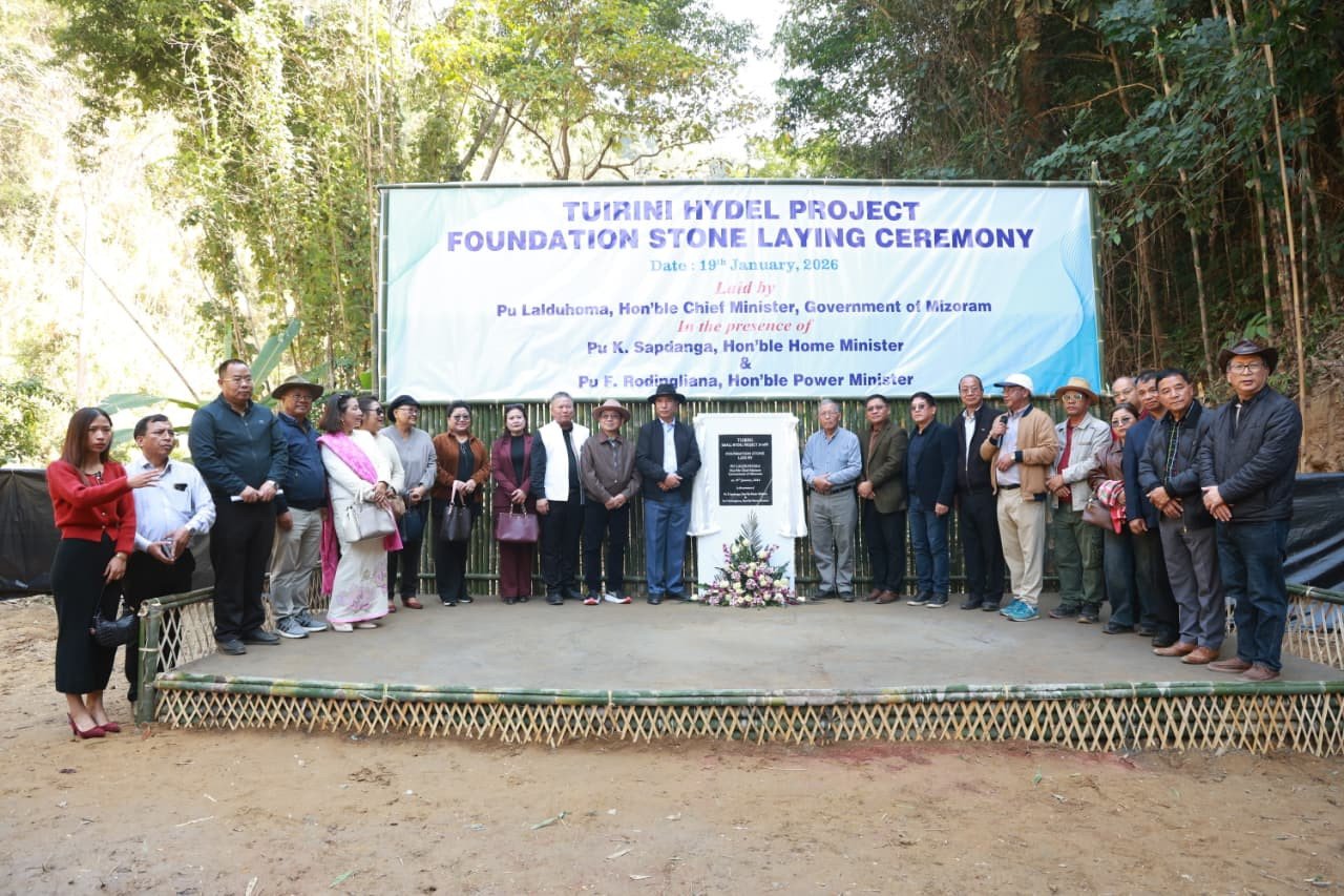 CM Lalduhoma lays foundation stone for hydro power plant in Mizoram