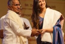 Bhagyashrii Borse tells Ilaiyaraaja: Truly an honour beyond words to be felicitated by you!
