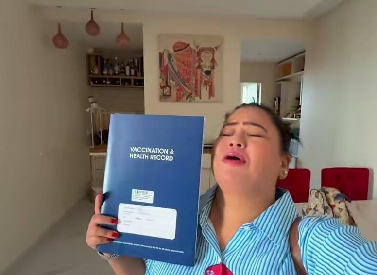 Bharti Singh breaks down watching her two month old Kaju get his first vaccination