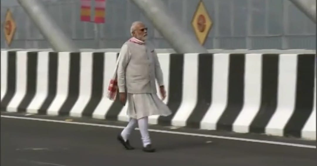 PM Modi inaugurates bridge over Brahmaputra River in Guwahati