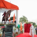 HM Amit Shah unveils statue of Chhatrapati Shivaji Maharaj in Gandhinagar