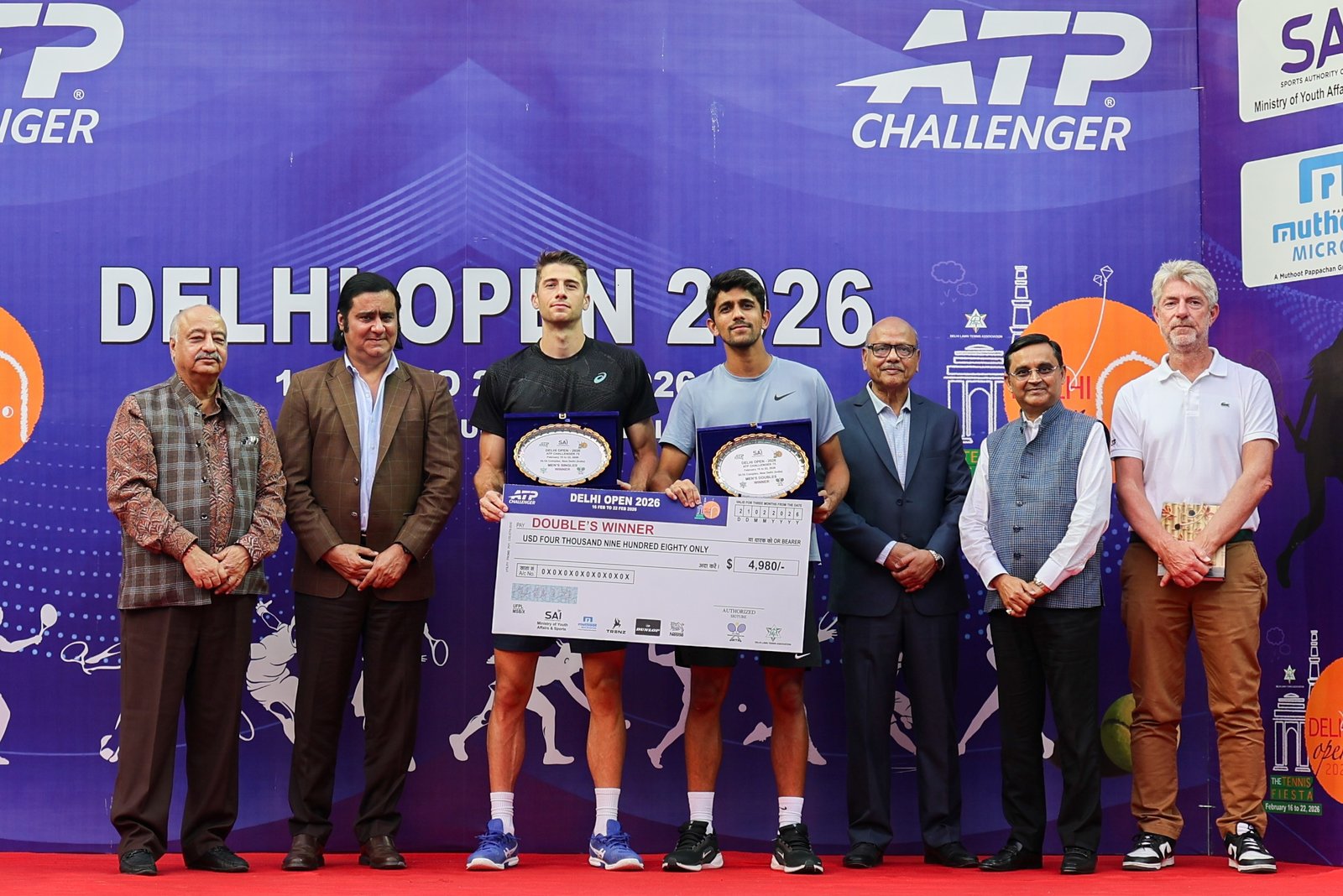 ATP Delhi Open: Top seeds Siddhant Banthia/Alexander Donski save a match point to win doubles title