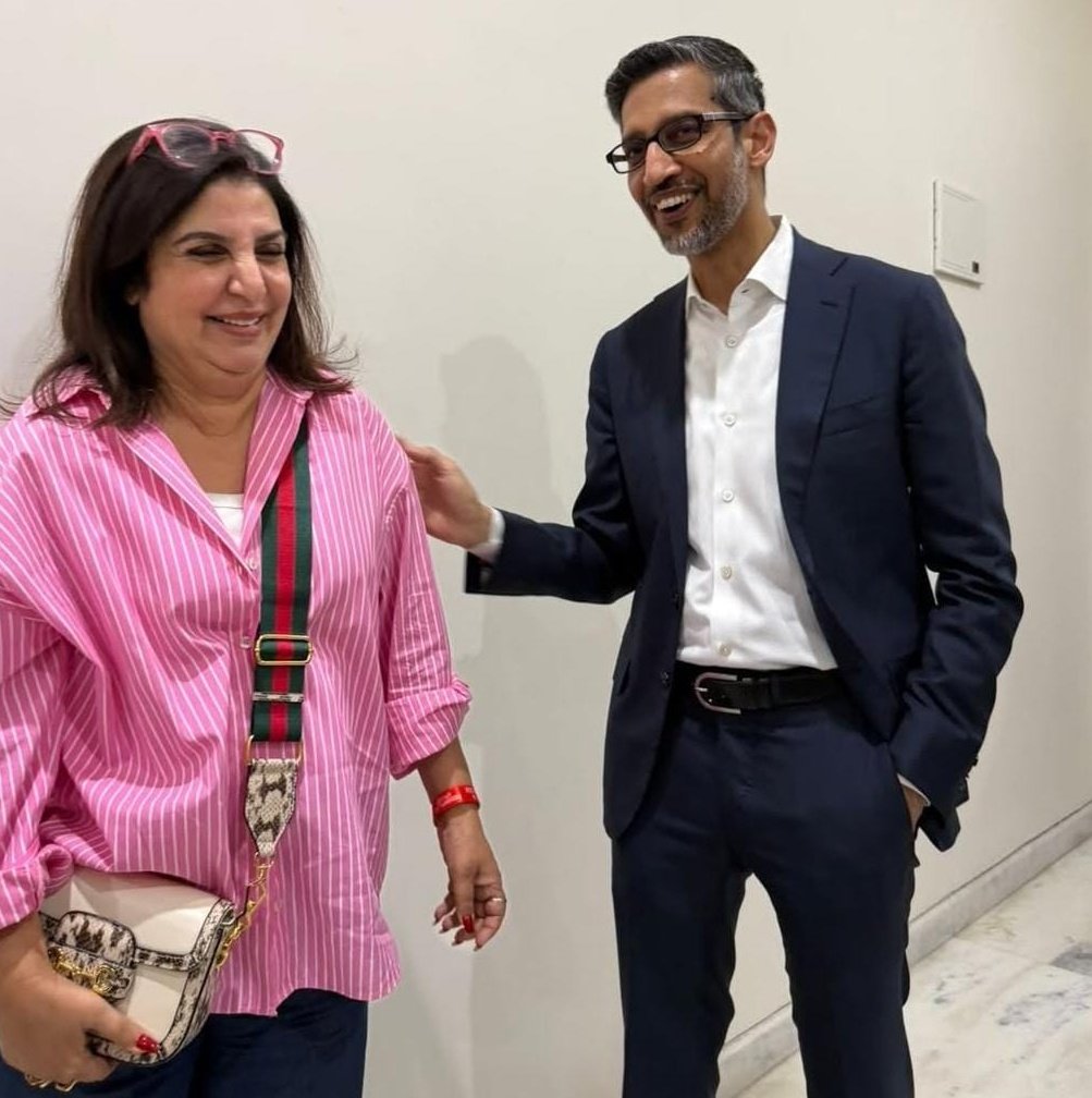 Farah Khan makes ‘Google giggle’, as she interacts with CEO Sundar Pichai