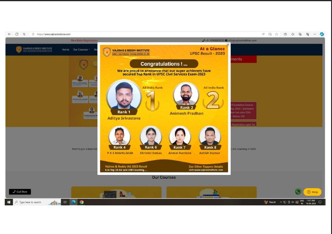 'Concealed crucial information': CCPA slaps Rs 15 lakh fine on Vajirao & Reddy Institute for misleading UPSC 2023 result ads