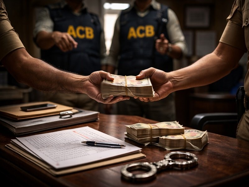 Two Andhra police officers caught accepting Rs 3 lakh bribe