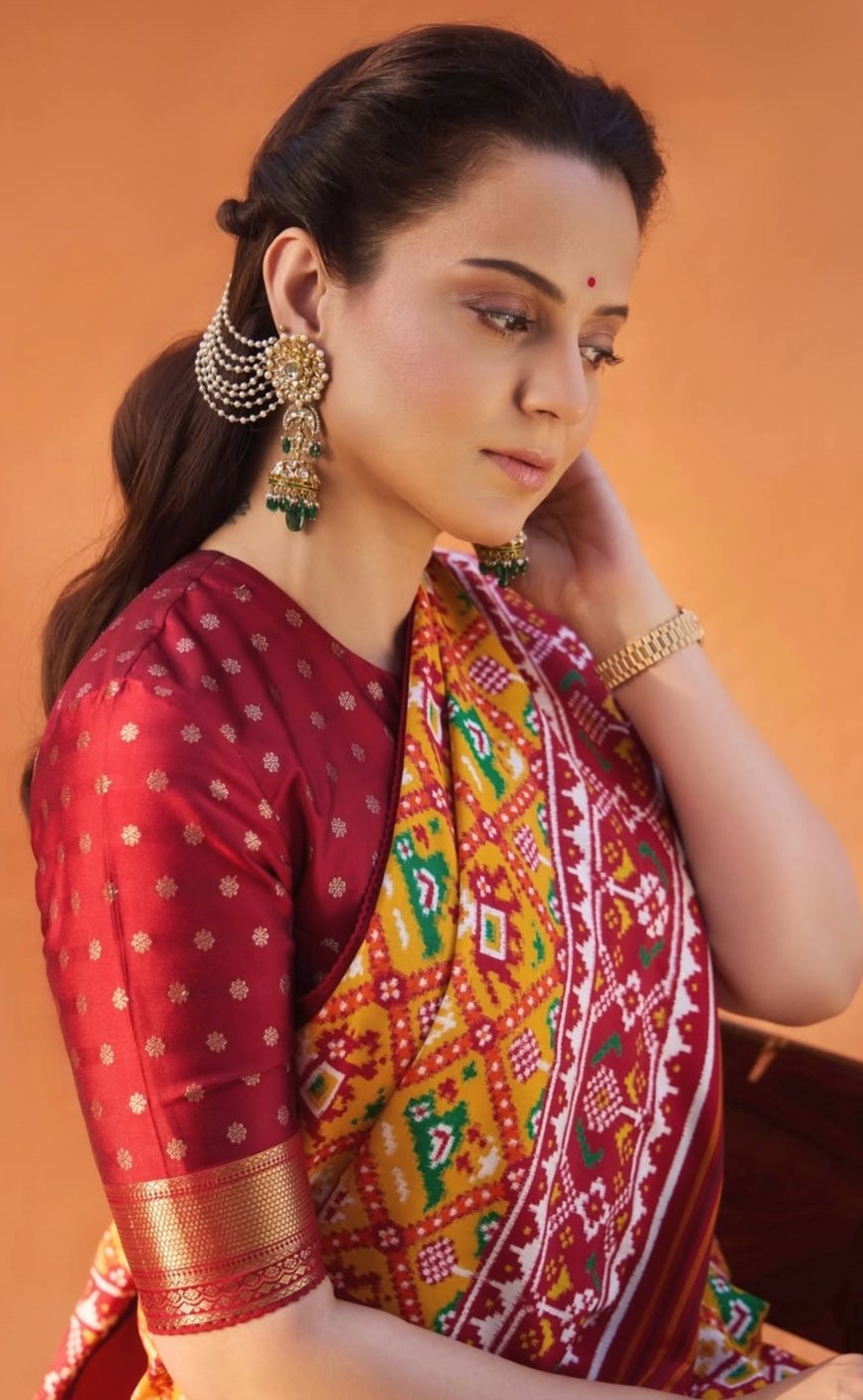 Kangana Ranaut stuns in a traditional vibrant Patola saree