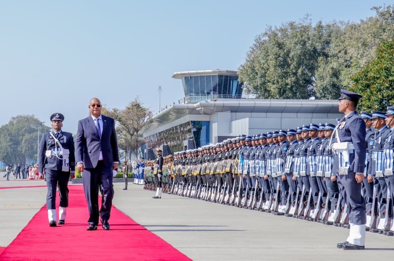 Seychelles President Patrick Herminie arrives in New Delhi